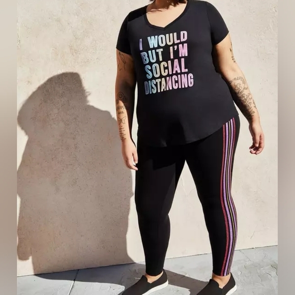 Torrid Premium Leggings - Multicolor Side Strip Black - Picture 8 of 8